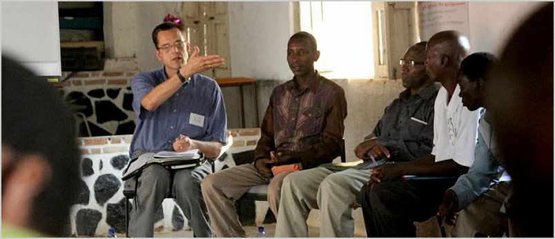 A photo of Jeff teaching young African leaders