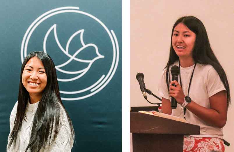 Jina at WGM training and speaking in front of an audience.