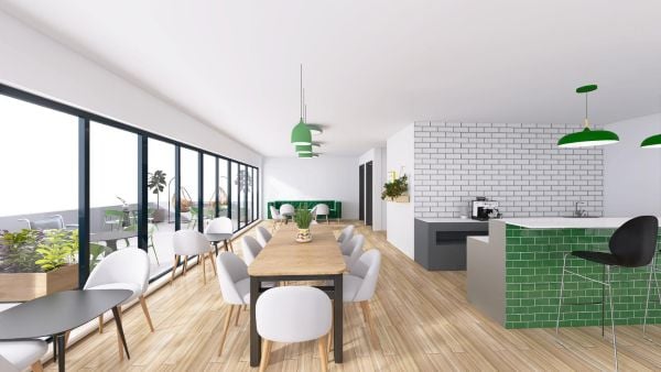 Artist rendering of potential coffee shop